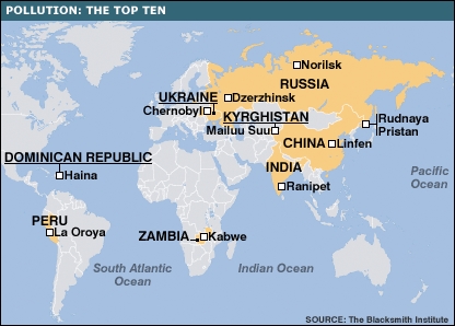 10 najbolj onesnaženih mest na svetu